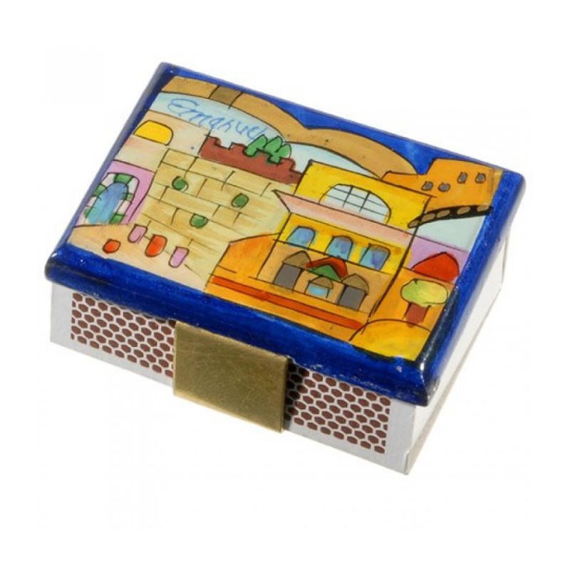 מחזיק קופסת גפרורים מעץ צבוע יאיר עמנואל ק... | קופסאות גפרורים מאת עמנואל